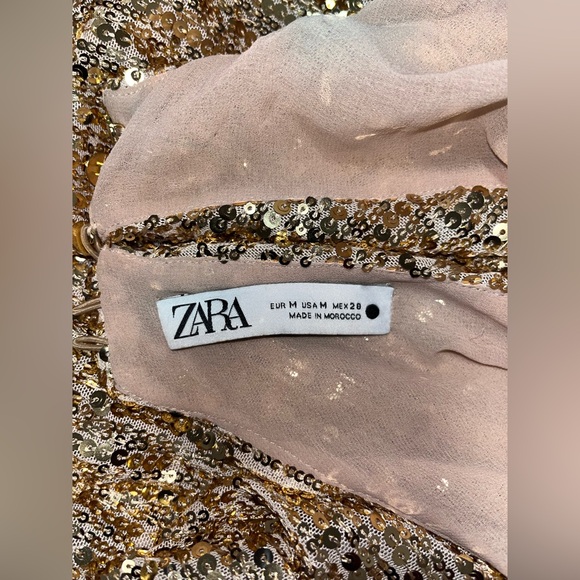 Zara Gold Sequin Backless Dress - No tags but never worn - Picture 4 of 5